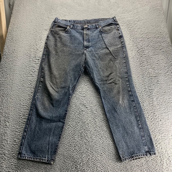 Vintage Lee Jeans Mens 40x30 Blue Dark Wash Cotton Straight Workwear Made USA‎ - Picture 1 of 9